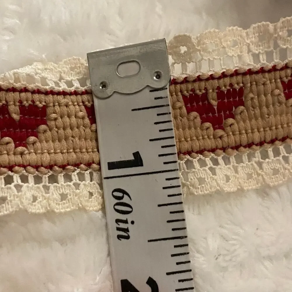 108” VTG Floral Heart Jacquard Woven Trim Lace Edge Grandma Chic Cottage Core